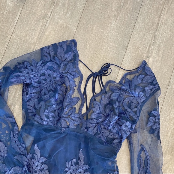 Navy Lace Maxi Dress - Picture 8 of 8